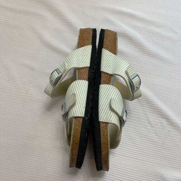 Birkenstock Mint Green/White Striped Double Strap Sandals Size Ladies 8 Men’s 6 - Picture 8 of 9